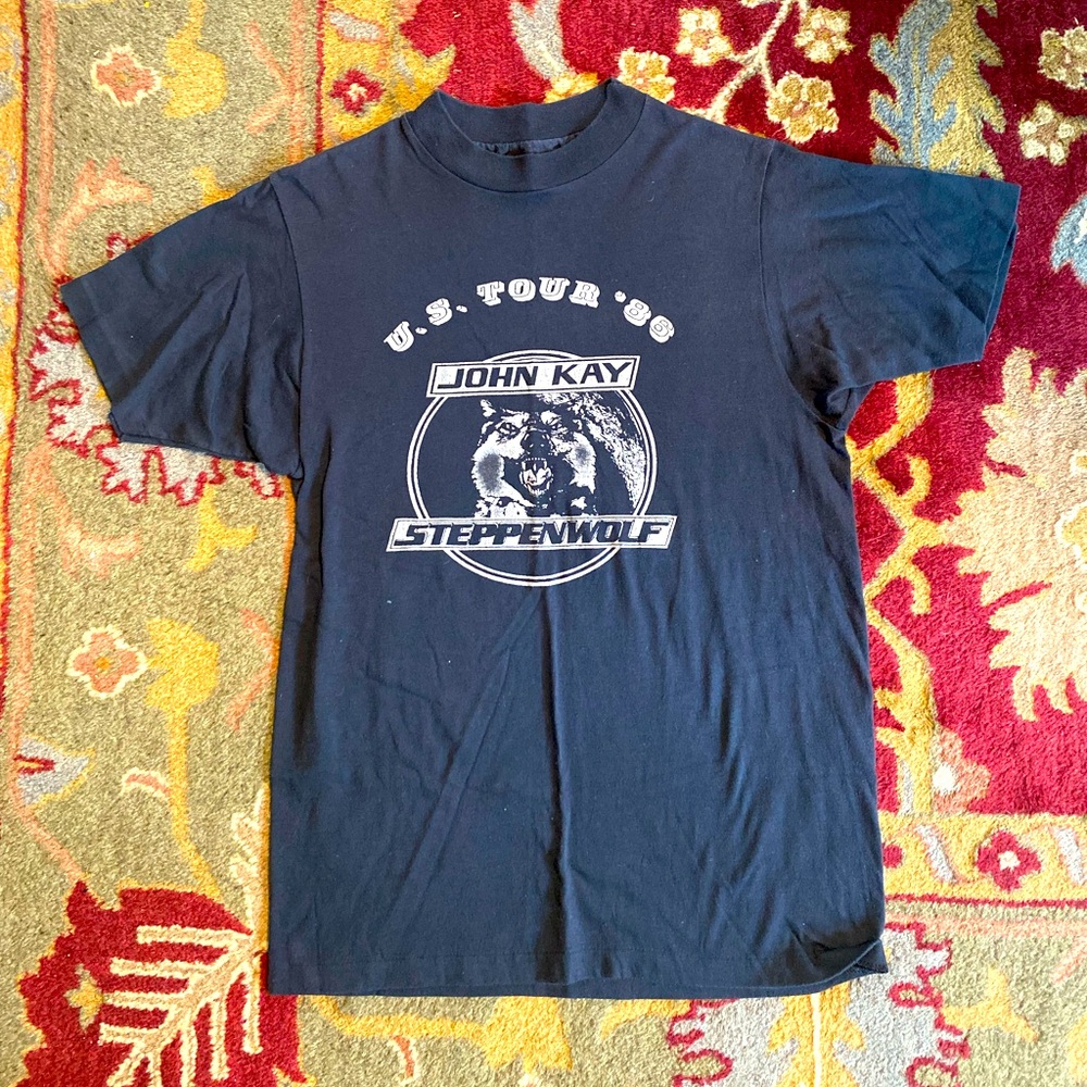 VINTAGE John Kay Steppenwolf Concert T-shirt. (Black). Medium.